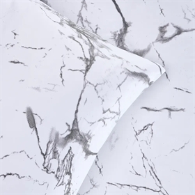 Sengetøj bomuldssatin - 200x200 cm - Marmor Hvid